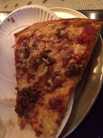 I highly recommend the meatball parm slice.